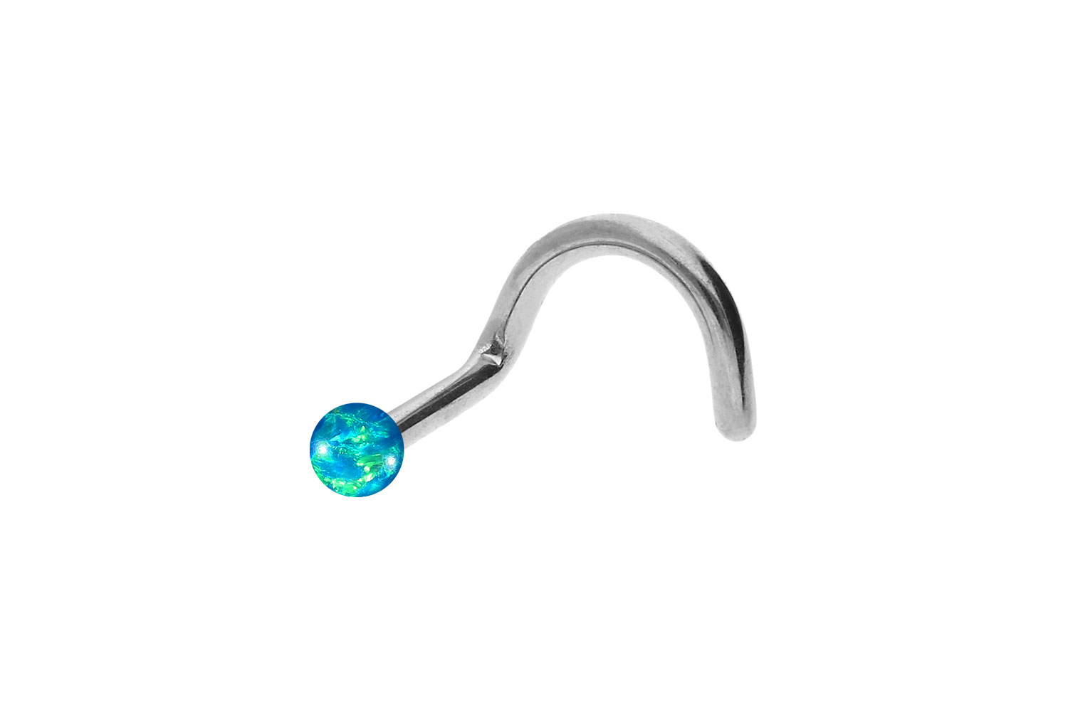 Chirurgenstahl Nasenstecker Nasenpiercing Spirale SYNTHETISCHER OPAL ++SALE++